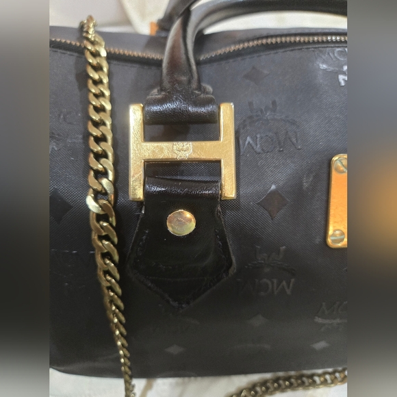 MCM BLACK NYLON BOSTON BAG-AUTHENTIC - Picture 13 of 16